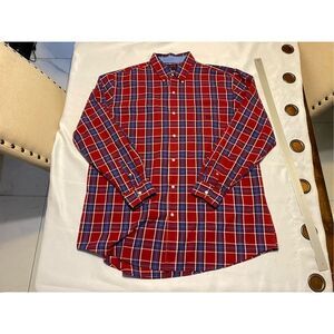 Chaps Shirt Mens 2XLT Plaid Long Sleeve Dress Shirt Button Down